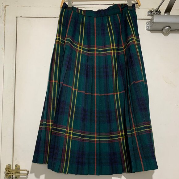 VINTAGE HIGHLAND QUEEN WOOL PLEATED KILT SKIRTS SIZE 14 - Picture 3 of 7